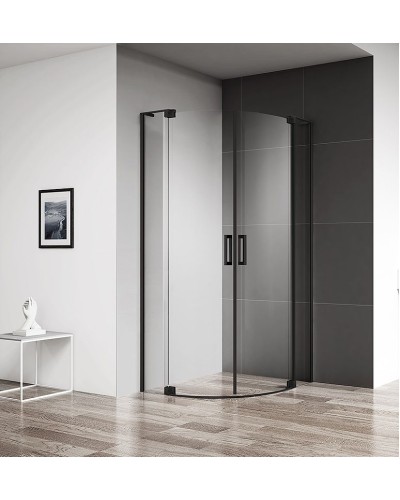 Душевой уголок Cezares Slider 100x100 SLIDER-R-2-90/100-C-NERO профиль Черный матовый стекло прозрачное