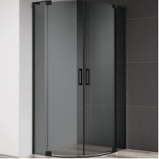 Душевой уголок Cezares Slider 100x100 SLIDER-R-2-90/100-GRIGIO-NERO профиль Черный матовый стекло серое