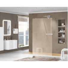 Душевая перегородка Cezares Liberta 110 LIBERTA-L-2-110-BR-Cr профиль Хром стекло бронзовое