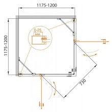 Душевой уголок 120х120 см Cezares CRYSTAL-S-A-2-120-C-Cr прозрачное