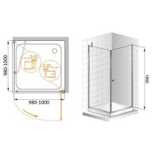 Душевой уголок 100х100 см Cezares ELENA-W-A-1-100-C-Cr прозрачное