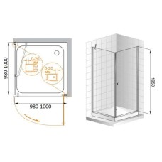 Душевой уголок 100х100 см Cezares ELENA-W-A-1-100-C-Cr прозрачное