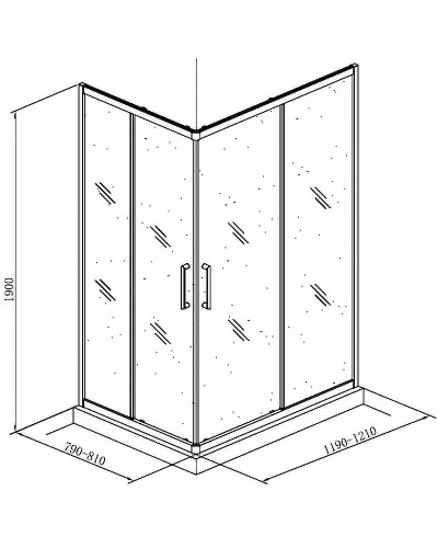 Душевой уголок Koller Pool Grace 120X80 G12080SG профиль Хром стекло рифленое
