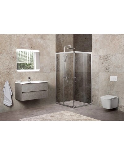 Душевой уголок 85-100х85-100 см BelBagno UNIQUE-A-2-85/100-P-Cr текстурное стекло