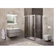 Душевой уголок 100-115x80 см BelBagno UNIQUE-AH-1-100/115-80-P-Cr текстурное стекло