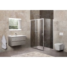 Душевой уголок 120-135x100 см BelBagno UNIQUE-AH-1-120/135-100-P-Cr текстурное стекло