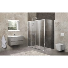 Душевой уголок 170-200x90 см BelBagno UNIQUE-AH-21-170/200-90-P-Cr текстурное стекло