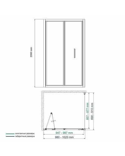 Душевой уголок WasserKRAFT Weser 100x90 78F22 профиль Хром стекло прозрачное