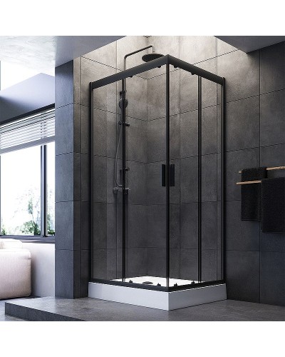 Душевой уголок AM.PM Gem 100х80 W90G-404-100280-BT профиль Черный матовый стекло прозрачное
