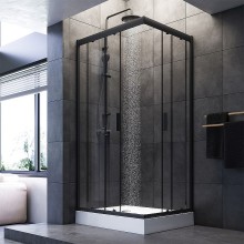 Душевой уголок AM.PM Gem 100х80 W90G-404-100280-BT профиль Черный матовый стекло прозрачное