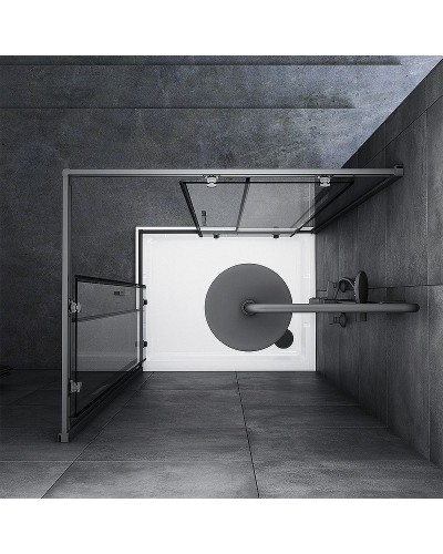 Душевой уголок AM.PM Gem 100х80 W90G-404-100280-BT профиль Черный матовый стекло прозрачное