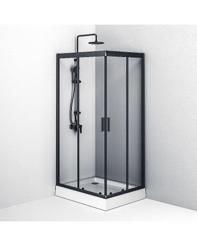 Душевой уголок AM.PM Gem 100х80 W90G-404-100280-BT профиль Черный матовый стекло прозрачное
