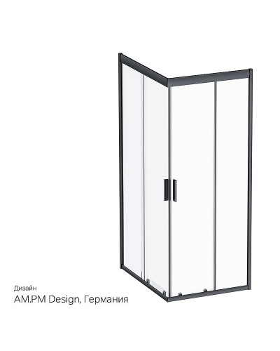 Душевой уголок AM.PM Gem 100х80 W90G-404-100280-BT профиль Черный матовый стекло прозрачное