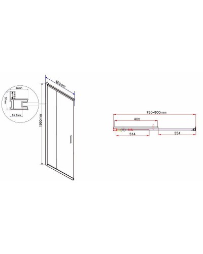 Душевой уголок Vincea Garda 110х80 VSS-1G8011CH профиль Хром стекло шиншилла
