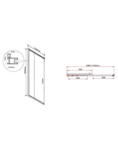 Душевой уголок Vincea Garda 110х80 VSS-1G8011CH профиль Хром стекло шиншилла