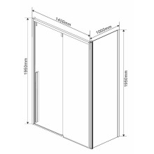 Душевой уголок Vincea Lugano 140х100 VSR-1L1014CLB-1 профиль Черный стекло прозрачное