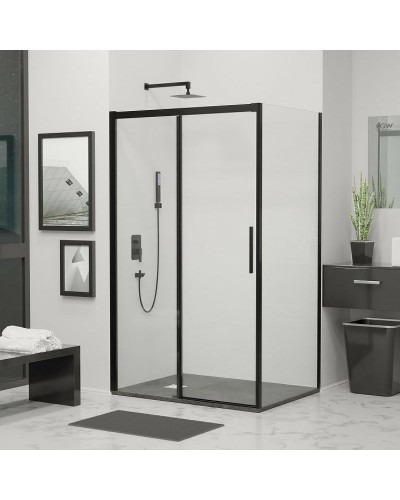 Душевой уголок RGW Leipzig LE-41B 110х90 34124181-014 профиль Черный стекло прозрачное