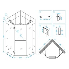 Душевой уголок RGW Hotel HO-082 90х90 350608299-11 профиль Хром стекло прозрачное