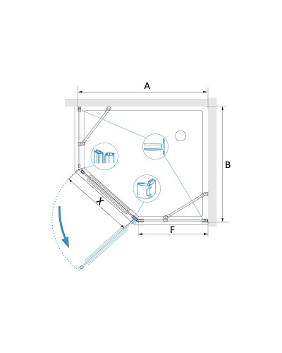 Душевой уголок RGW Hotel HO-082 120х120 350608222-11 профиль Хром стекло прозрачное