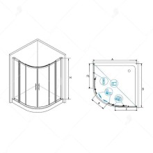 Душевой уголок RGW Hotel HO-511 110x110 030651111-11 профиль Хром стекло прозрачное
