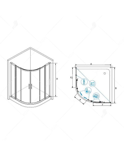 Душевой уголок RGW Hotel HO-512 110x110 030651211-11 профиль Хром стекло прозрачное