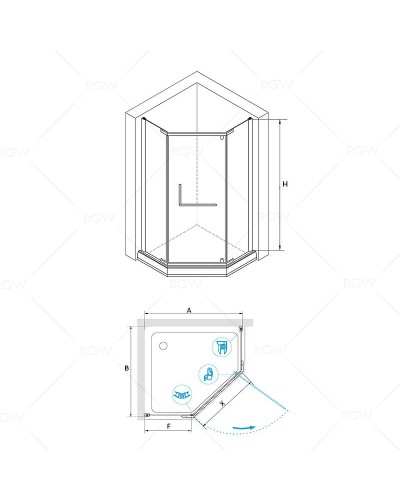 Душевой уголок RGW Passage PA-081 80х80 35088188-11 профиль Хром стекло прозрачное