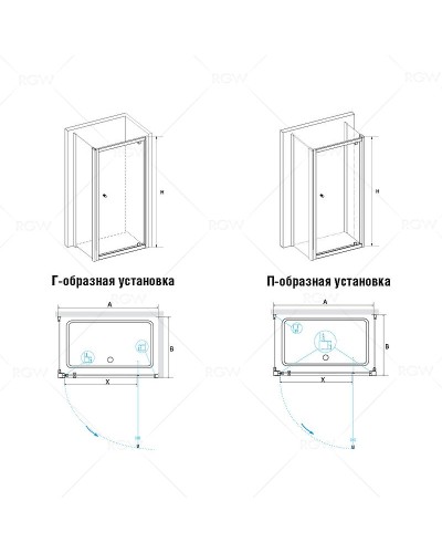 Душевой уголок RGW Passage PA-43 70х80 04084378-011 профиль Хром стекло прозрачное