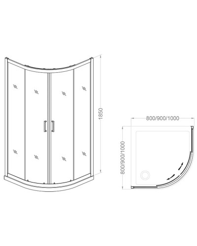 Душевой уголок 80х80 см Veconi Rovigo RV01-80PL-01-19C1 прозрачное