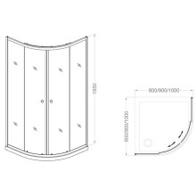 Душевой уголок 100х100 см Veconi Rovigo RV02-100PL-02-19C1 Pear