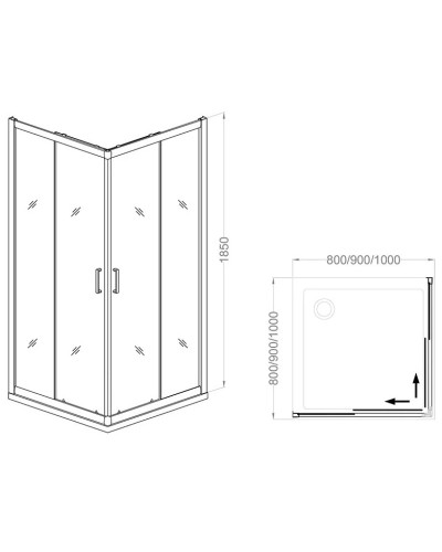 Душевой уголок 90х90 см Veconi Rovigo RV11-90K-02-19C1 Pear