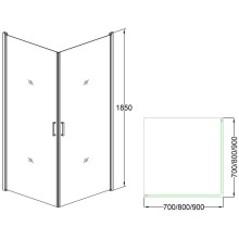 Душевой уголок 80х80 см Veconi Rovigo RV12-80K-01-19C1 прозрачное