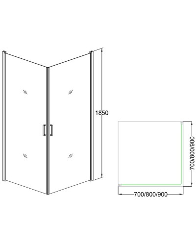 Душевой уголок 80х80 см Veconi Rovigo RV12-80K-01-19C1 прозрачное