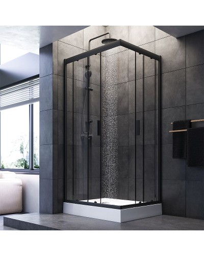 Душевой уголок AM.PM Gem S 100х80 W93G-404-100280-BT профиль Черный матовый стекло прозрачное
