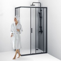 Душевой уголок AM.PM Gem S 120х90 W93G-404-120290-BT профиль Черный матовый стекло прозрачное