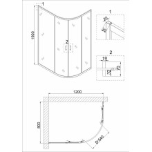 Душевой уголок Niagara Nova 120х80 NG-6621-08 профиль Хром стекло прозрачное