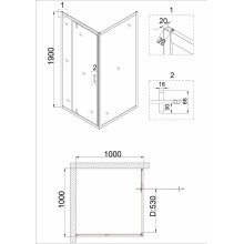 Душевой уголок Niagara Nova 100х100 NG-0200-08 BLACK профиль Черный стекло прозрачное