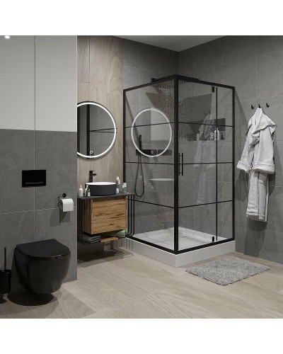 Душевой уголок Niagara Nova 80х80 NG-0280-08 BLACK профиль Черный стекло прозрачное