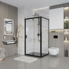 Душевой уголок Niagara Nova 90х70 NG-83-9AB-A70B профиль Черный стекло прозрачное