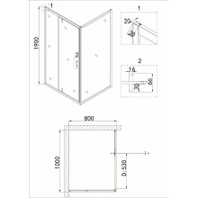 Душевой уголок Niagara Nova 100х80 NG-63-10A-A80 профиль Хром стекло прозрачное