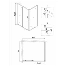 Душевой уголок Niagara Nova 80х70 NG-62-8A-A70 профиль Хром стекло прозрачное