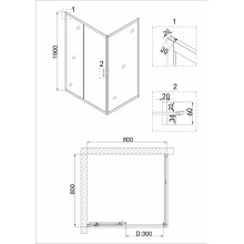 Душевой уголок Niagara Nova 80х80 NG-62-8A-A80 профиль Хром стекло прозрачное