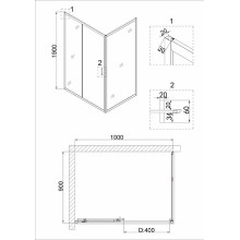 Душевой уголок Niagara Nova 100х90 NG-62-10A-A90 профиль Хром стекло прозрачное