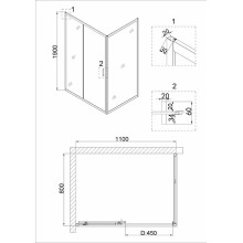 Душевой уголок Niagara Nova 110х80 NG-62-11A-A80 профиль Хром стекло прозрачное