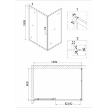 Душевой уголок Niagara Nova 130х80 NG-62-13A-A80 профиль Хром стекло прозрачное