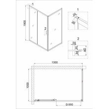 Душевой уголок Niagara Nova 130х100 NG-62-13A-A100 профиль Хром стекло прозрачное