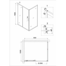 Душевой уголок Niagara Nova 90х100 NG-82-9AB-A100B профиль Черный стекло прозрачное