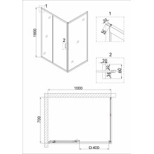 Душевой уголок Niagara Nova 100х70 NG-82-10AB-A70B профиль Черный стекло прозрачное