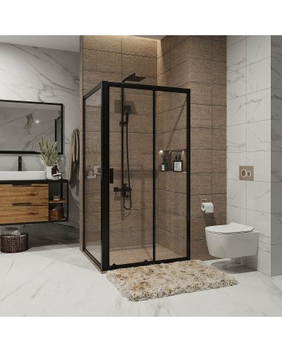 Душевой уголок Niagara Nova 110х80 NG-82-11AB-A80B профиль Черный стекло прозрачное