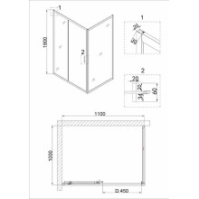 Душевой уголок Niagara Nova 110х100 NG-82-11AB-A100B профиль Черный стекло прозрачное