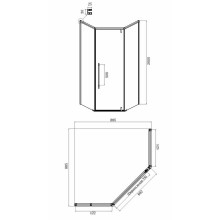 Душевой уголок Ambassador Ritz 90х90 112011102 профиль Хром стекло прозрачное